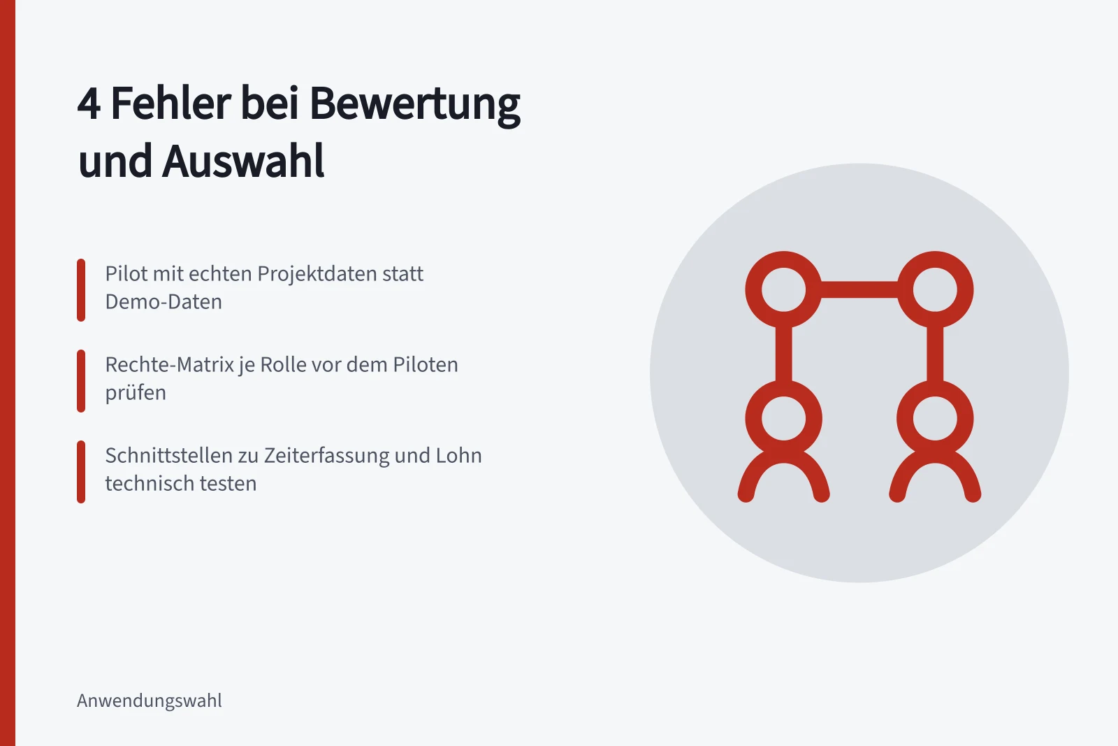 Karte zu vier Fehlern bei Bewertung von Projektplanungs-Tools