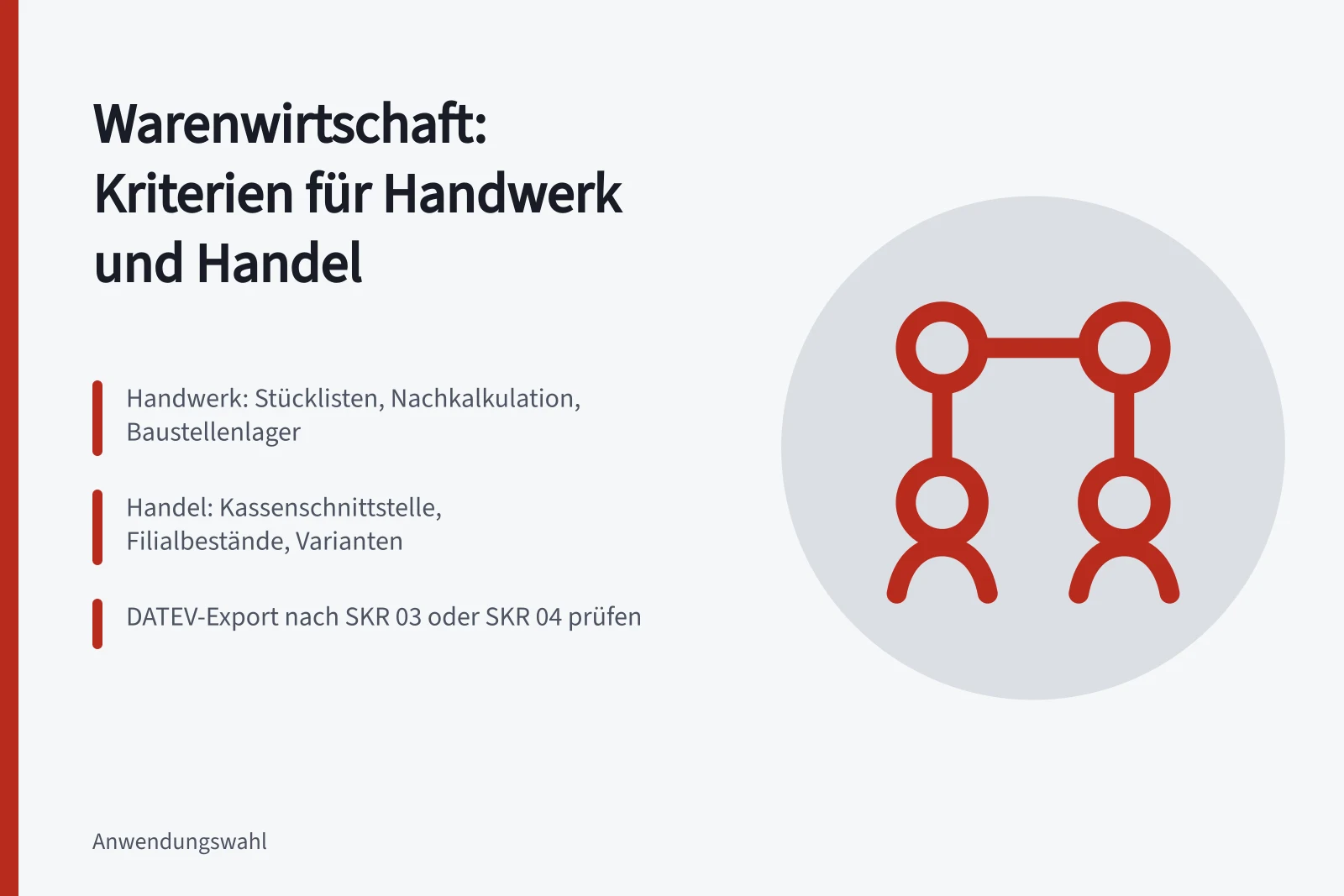 Vergleich von Warenwirtschaftskriterien für Handwerk und Handel